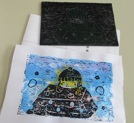 版画で年賀！中1の美術にお邪魔しました - スクールブログ｜近畿大学